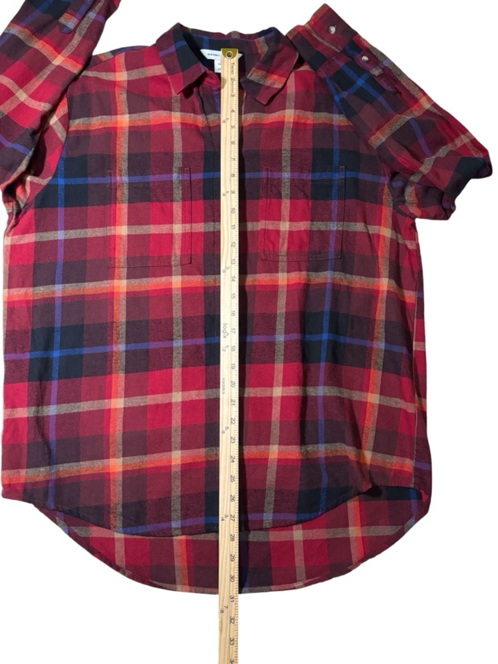 Old Navy The Boyfriend Shirt Plaid Button Up Women's Large Tall Long Sleeve - Picture 14 of 15